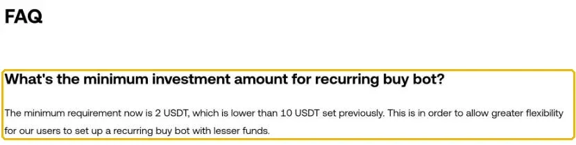 欧易定投机器人常见问题：最低投入 2 USDT